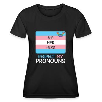 LBGT Flag Gay Pride Human Vintage Rainbow - Frauen Funktions-T-Shirt - Schwarz - Vorne - AI Model Female 172 light (172cm)