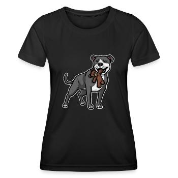 American Staffordshire Bull Terrier Staffy Dog - Women's Functional T-Shirt - black - Front - AI Model Female 172 light (172cm)