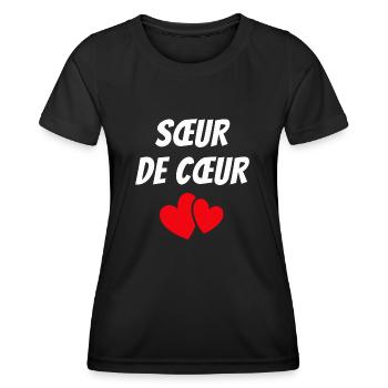 Sœur de cœur / meilleure amie - T-shirt sport Femme - noir - Devant - AI Model Female 172 light (172cm)