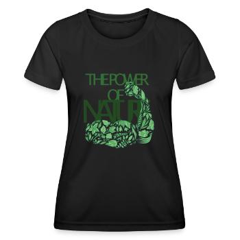Power of Nature / Cooles Design - Frauen Funktions-T-Shirt - Schwarz - Vorne - AI Model Female 172 light (172cm)