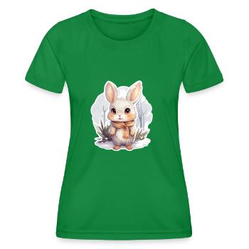 Häschen im Schnee mit Schal - Frauen Funktions-T-Shirt - Kelly Green - Vorne - AI Model Female 172 dark (172cm)