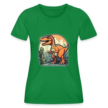 dinosaure dessin animé - T-shirt sport Femme - vert - Devant - AI Model Female 172 dark (172cm)