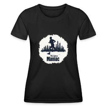 Stadtbild Marathonläufer - Frauen Funktions-T-Shirt - Schwarz - Vorne - AI Model Female 172 light (172cm)