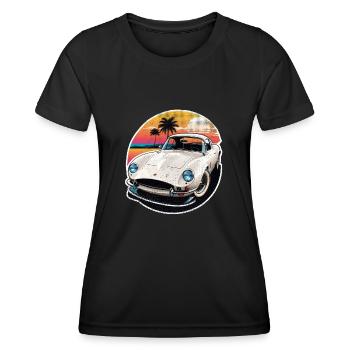 Oldtimer Sonnenuntergang - Frauen Funktions-T-Shirt - Schwarz - Vorne - AI Model Female 172 light (172cm)