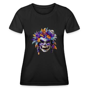Skull native women - T-shirt sport Femme - noir - Devant - AI Model Female 172 light (172cm)