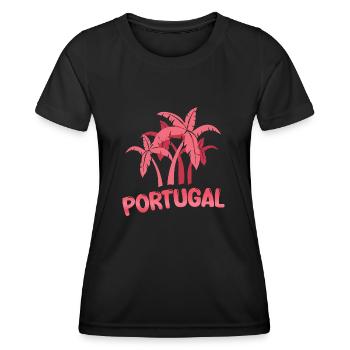 Portugal Portugal - T-shirt sport Femme - noir - Devant - AI Model Female 172 light (172cm)