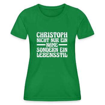 Vorname Chris Christoph - Frauen Funktions-T-Shirt - Kelly Green - Vorne - AI Model Female 172 dark (172cm)
