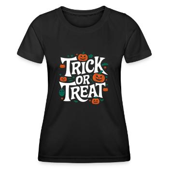 Trick or Treat - Frauen Funktions-T-Shirt - Schwarz - Vorne - AI Model Female 172 light (172cm)