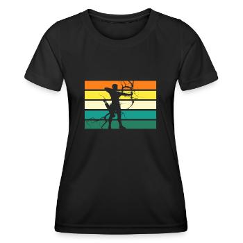 Archer Tir à l’arc - T-shirt sport Femme - noir - Devant - AI Model Female 172 light (172cm)