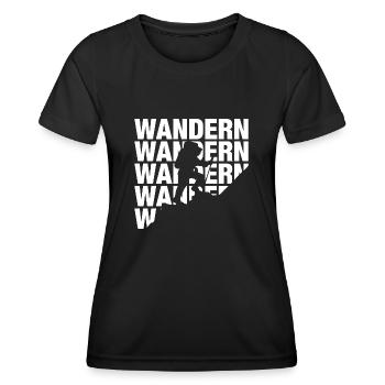 Wandern Berge Wanderer Bergsteiger - Frauen Funktions-T-Shirt - Schwarz - Vorne - AI Model Female 172 light (172cm)