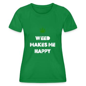 l’herbe me rend heureux cannabis marijuana - T-shirt sport Femme - vert - Devant - AI Model Female 172 dark (172cm)