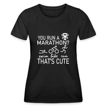 Triathlon Swim Bike Run Marathon - Frauen Funktions-T-Shirt - Schwarz - Vorne - AI Model Female 172 light (172cm)
