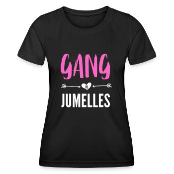 gang de jumelles - T-shirt sport Femme - noir - Devant - AI Model Female 172 light (172cm)