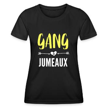 gang de jumeaux - T-shirt sport Femme - noir - Devant - AI Model Female 172 light (172cm)