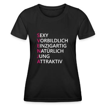 Svenja Name Geschenk - Frauen Funktions-T-Shirt - Schwarz - Vorne - AI Model Female 172 light (172cm)