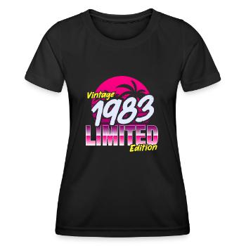 Anniversaire 1983 40e anniversaire Hommes et femmes - T-shirt sport Femme - noir - Devant - AI Model Female 172 light (172cm)