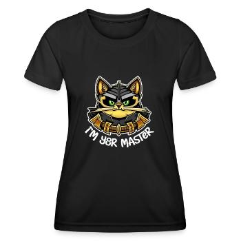 Katze - Ich bin dein Herr - Frauen Funktions-T-Shirt - Schwarz - Vorne - AI Model Female 172 light (172cm)