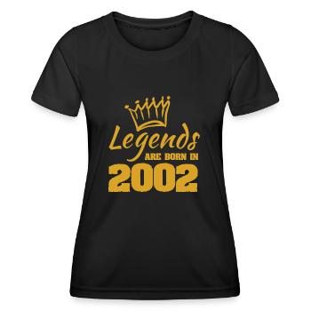 Année 2002 - T-shirt sport Femme - noir - Devant - AI Model Female 172 light (172cm)