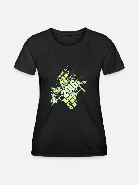 2016 - Frauen Funktions-T-Shirt - Schwarz