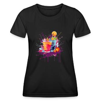 Cocktail 1 - T-shirt sport Femme - noir - Devant - AI Model Female 172 light (172cm)