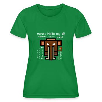 Multilingual Mammoth - Women's Functional T-Shirt - kelly green - Front - AI Model Female 172 dark (172cm)