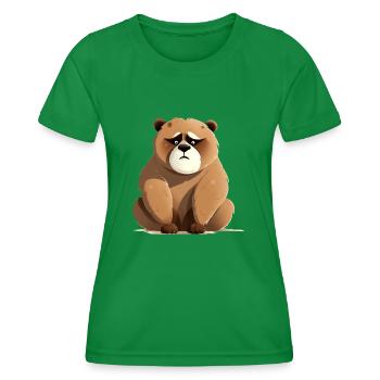 Bibi l'ours grognon - T-shirt sport Femme - vert - Devant - AI Model Female 172 dark (172cm)