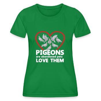 Liebe alle Tauben Design für Taubenliebhaber - Frauen Funktions-T-Shirt - Kelly Green - Vorne - AI Model Female 172 dark (172cm)