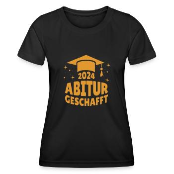 Abitur 2024 Geschafft - Abi - Abiturient - Frauen Funktions-T-Shirt - Schwarz - Vorne - AI Model Female 172 light (172cm)