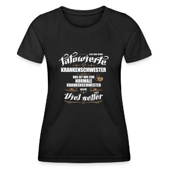 Tätowierte Krankenschwester ist besser! - Frauen Funktions-T-Shirt - Schwarz - Vorne - AI Model Female 172 light (172cm)
