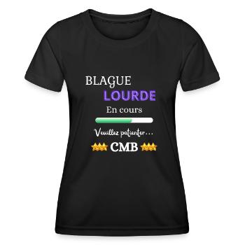 Blague Lourde en cours - T-shirt sport Femme - noir - Devant - AI Model Female 172 light (172cm)
