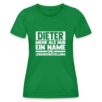 Prénom Dieter - T-shirt sport Femme - vert - Devant - AI Model Female 172 dark (172cm)