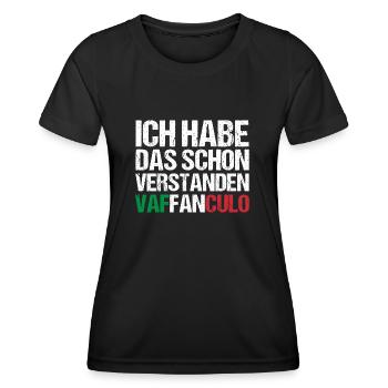Italien Italiener Vaffanculo - Frauen Funktions-T-Shirt - Schwarz - Vorne - AI Model Female 172 light (172cm)