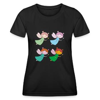 fee 4fach bunt - Women's Functional T-Shirt - black - Front - AI Model Female 172 light (172cm)