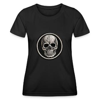 Schädel - Frauen Funktions-T-Shirt - Schwarz - Vorne - AI Model Female 172 light (172cm)