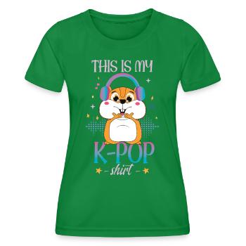 K-Pop Zitat koreanische Popmusik | Südkorea - Frauen Funktions-T-Shirt - Kelly Green - Vorne - AI Model Female 172 dark (172cm)