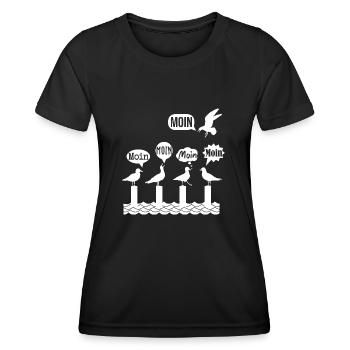 Moin seagull funny northern Germany motif - Women's Functional T-Shirt - black - Front - AI Model Female 172 light (172cm)