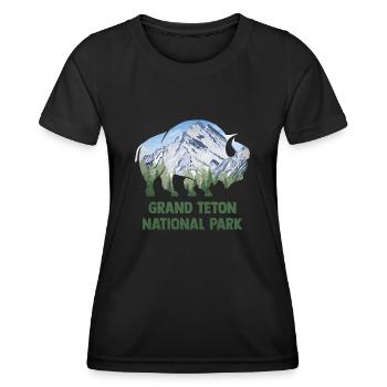 Parc national usa-américain - T-shirt sport Femme - noir - Devant - AI Model Female 172 light (172cm)