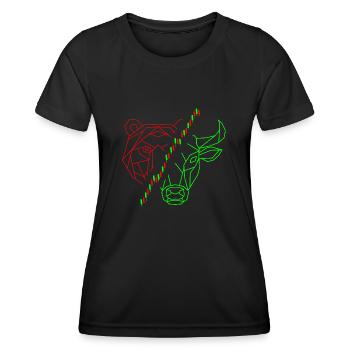 Bulle Bär Chart Investor - Frauen Funktions-T-Shirt - Schwarz - Vorne - AI Model Female 172 light (172cm)