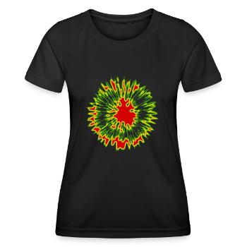 blume rot gelb grün - Frauen Funktions-T-Shirt - Schwarz - Vorne - AI Model Female 172 light (172cm)