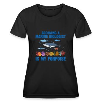 Whale Ocean Sea Marine Biologist Marine Biology - Women's Functional T-Shirt - black - Front - AI Model Female 172 light (172cm)
