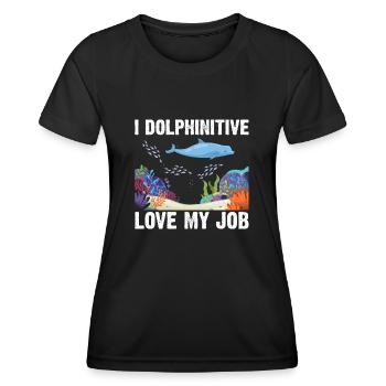 Dolphin Diving Diver Marine Biologist Zooologist - Women's Functional T-Shirt - black - Front - AI Model Female 172 light (172cm)