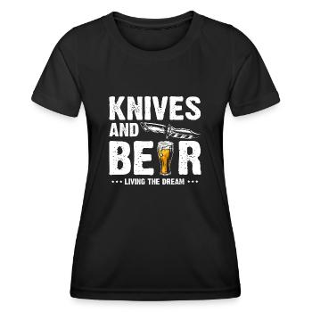Father and Messerasmmler Messerfan Papa Design - Women's Functional T-Shirt - black - Front - AI Model Female 172 light (172cm)