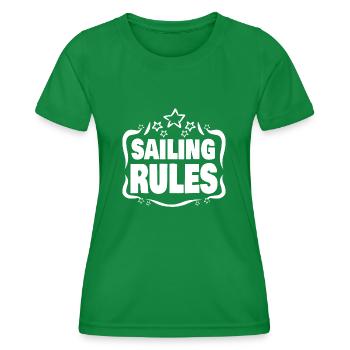 Perfect because Sailing Segeln Rules - Women's Functional T-Shirt - kelly green - Front - AI Model Female 172 dark (172cm)