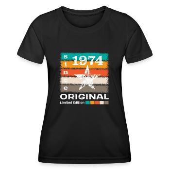 Jahrgang 1974 Retro - Frauen Funktions-T-Shirt - Schwarz - Vorne - AI Model Female 172 light (172cm)