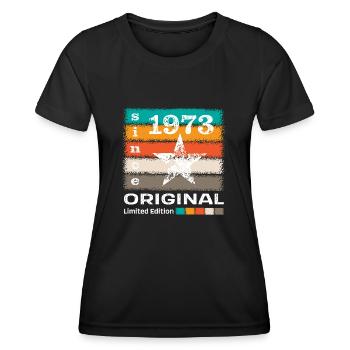Jahrgang 1973 Retro - Frauen Funktions-T-Shirt - Schwarz - Vorne - AI Model Female 172 light (172cm)