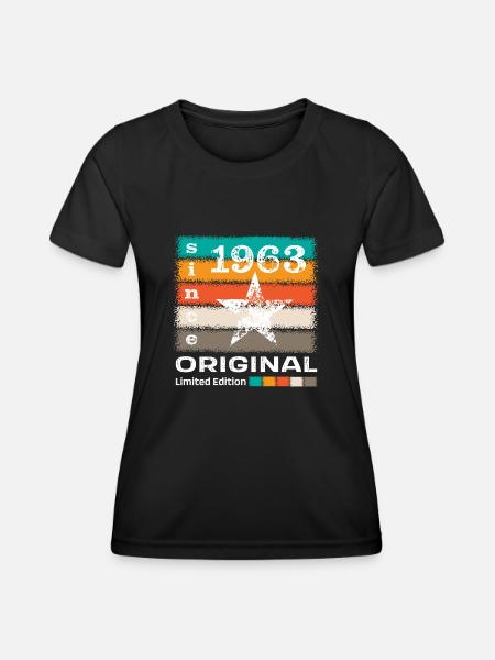 Born 1963 Retro - Women's Functional T-Shirt - black
