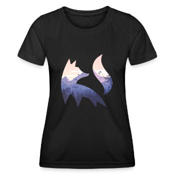 Fox Silhouette Forêt Nature Animal Renard Roux Forêt Animal - T-shirt sport Femme - noir - Devant - AI Model Female 172 light (172cm)