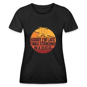Line Dancing Cowboy Texas Line Dance Cadeau - T-shirt sport Femme - noir - Devant - AI Model Female 172 light (172cm)