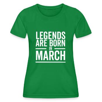 Les légendes naissent en mars - T-shirt sport Femme - vert - Devant - AI Model Female 172 dark (172cm)