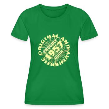 Year 1957 - Women's Functional T-Shirt - kelly green - Front - AI Model Female 172 dark (172cm)